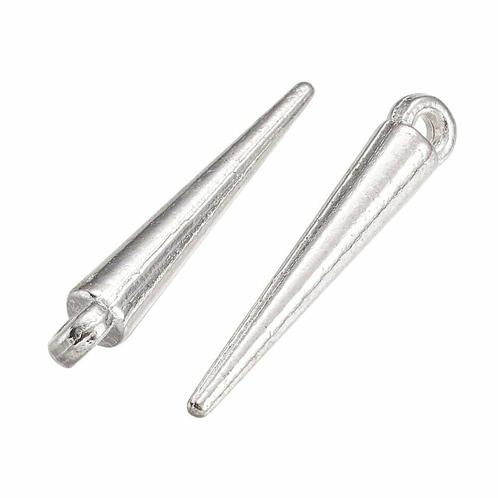 20 x Antique Silver Tibetan Style Spike Charms/Pendants, 21x3mm 20 x Antique Silver Tibetan Style Spike Charms/Pendants, 21x3mm