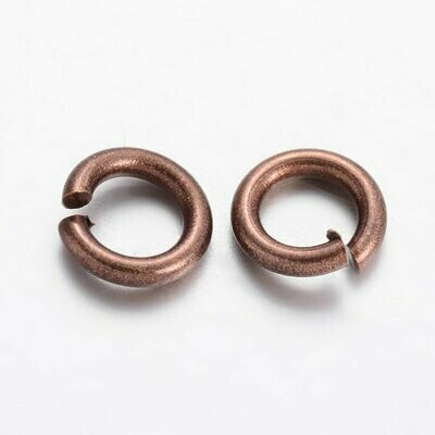 50 x Antique Copper Plated Jump Rings, 7mm x 1mm