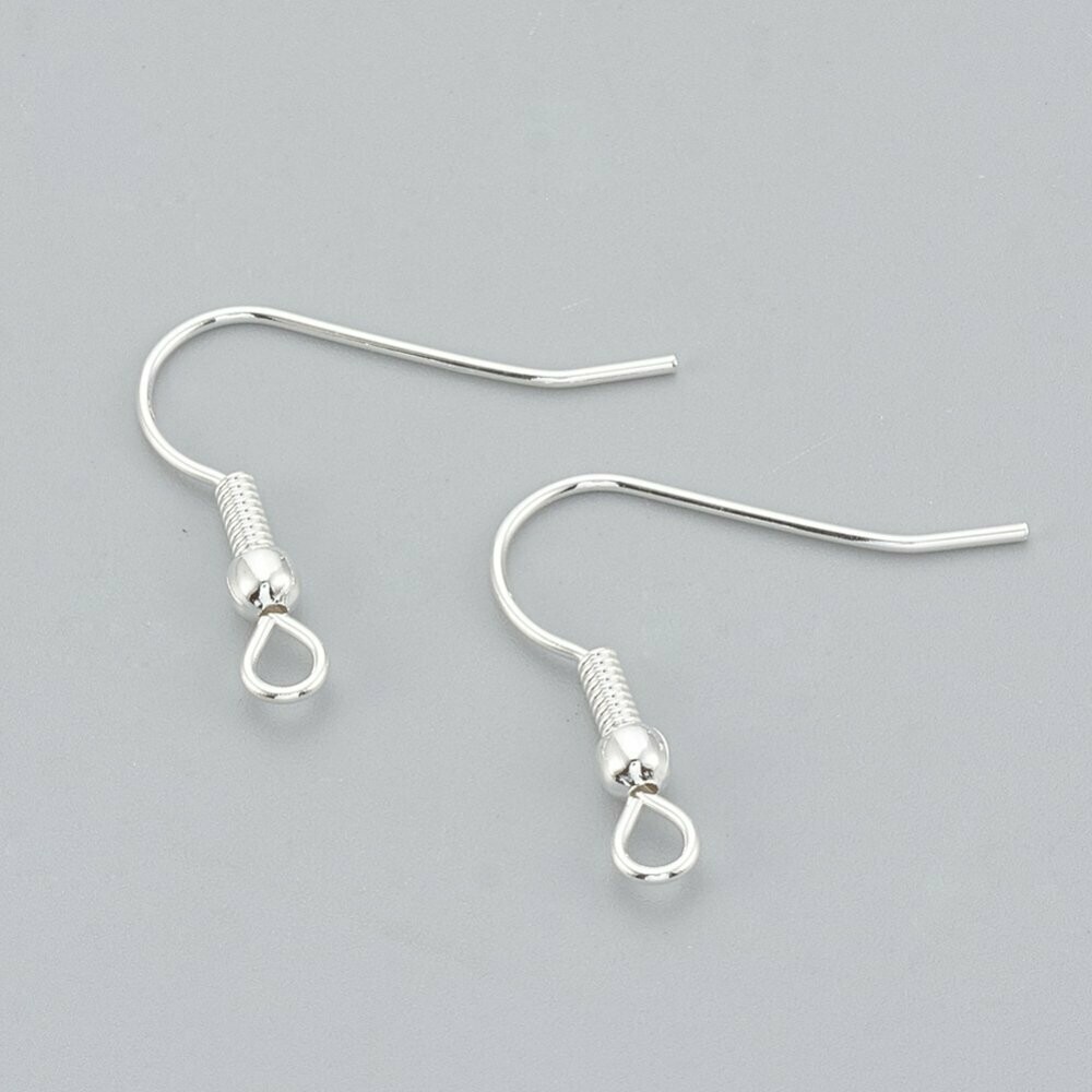 Stainless Steel Ear Hooks in Silver, 20x20mm, 10 Pairs Stainless Steel Ear Hooks in Silver, 20x20mm, 10 Pairs
