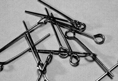 50 x Gunmetal Eye Pins 35mm x 0.7mm