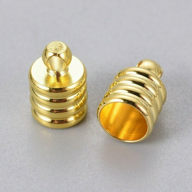 20 x Gold Cord End Caps, 9x6mm