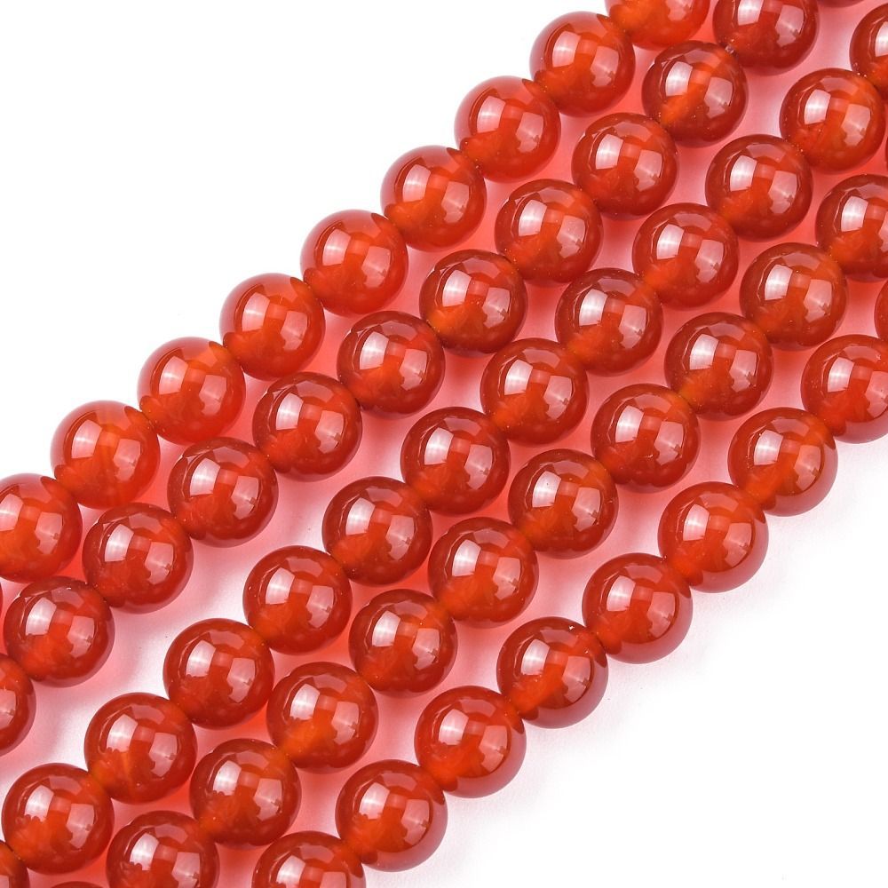 Natural Red Agate/Carnelian Beads, 6mm, 1 Strand