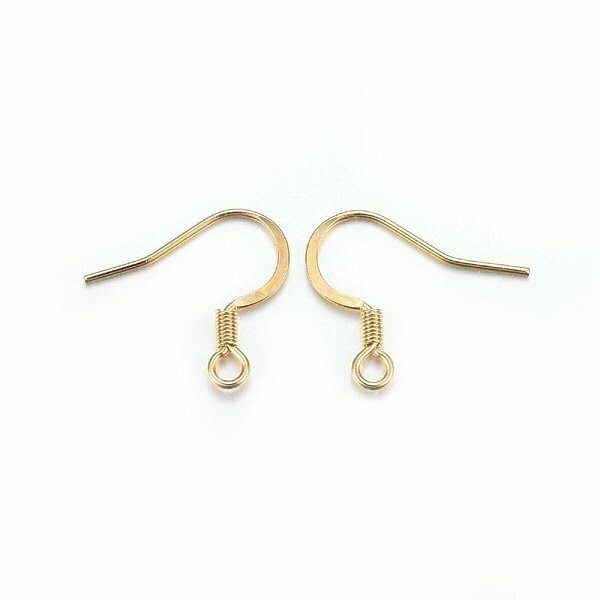 Stainless Steel French Ear Hooks in Gold, 15x17mm, 10 Pairs Stainless Steel French Ear Hooks in Gold, 15x17mm, 10 Pairs