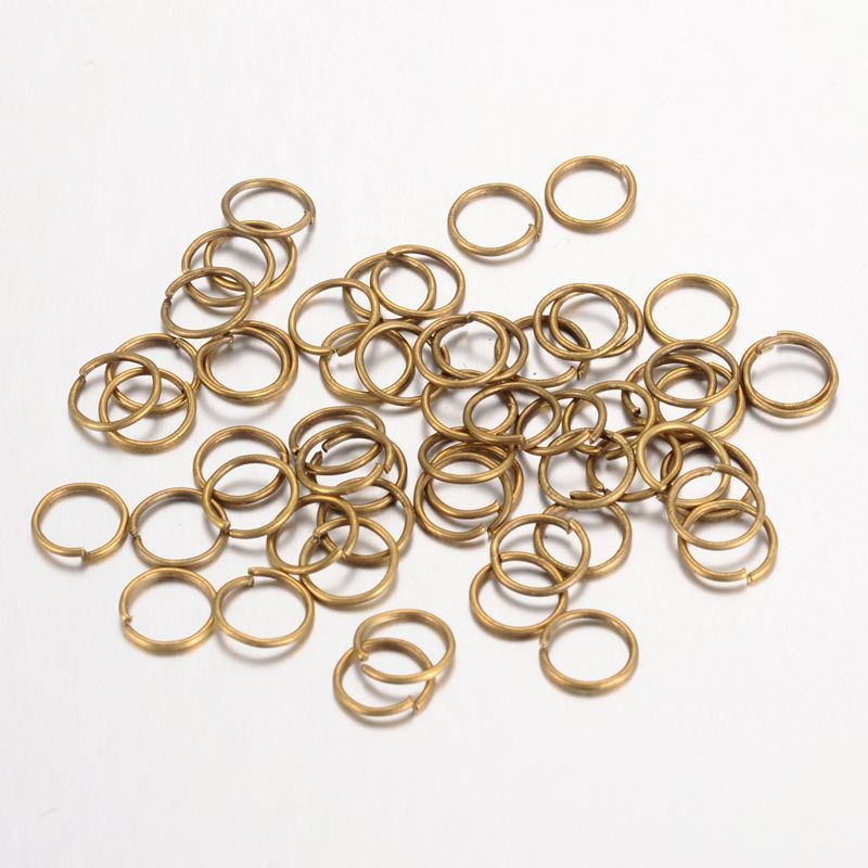 50 x Antique Bronze Plated Jump Rings, 6mm x 0.6mm