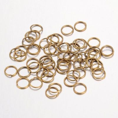 50 x Antique Bronze Plated Jump Rings, 6mm x 0.6mm