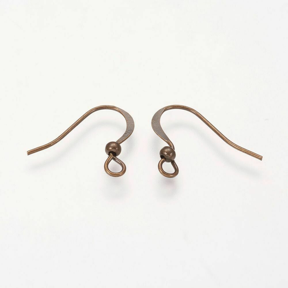 Antique Bronze Plated French Ear Hooks 15mm, 25 pairs