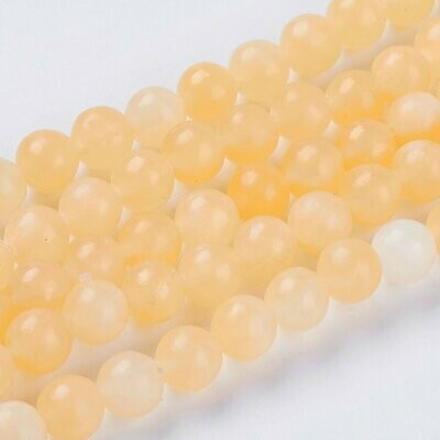 Natural Topaz Jade Beads, Dyed, 6mm, 1 Strand Natural Topaz Jade Beads, Dyed, 6mm, 1 Strand