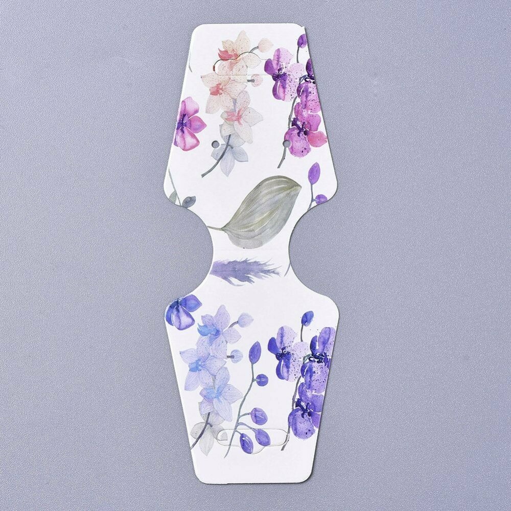 10 x Necklace Hanging Display Cards, Floral Pattern, 120x45mm 10 x Necklace Hanging Display Cards, Floral Pattern, 120x45mm