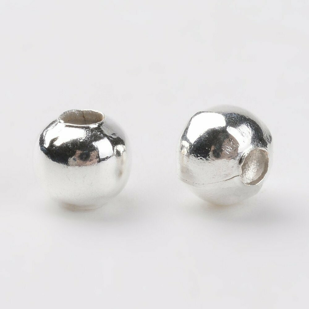100 x 4mm Silver Plated Beads 100 x 4mm Silver Plated Beads