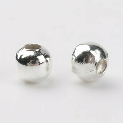 100 x 4mm Silver Plated Beads 100 x 4mm Silver Plated Beads