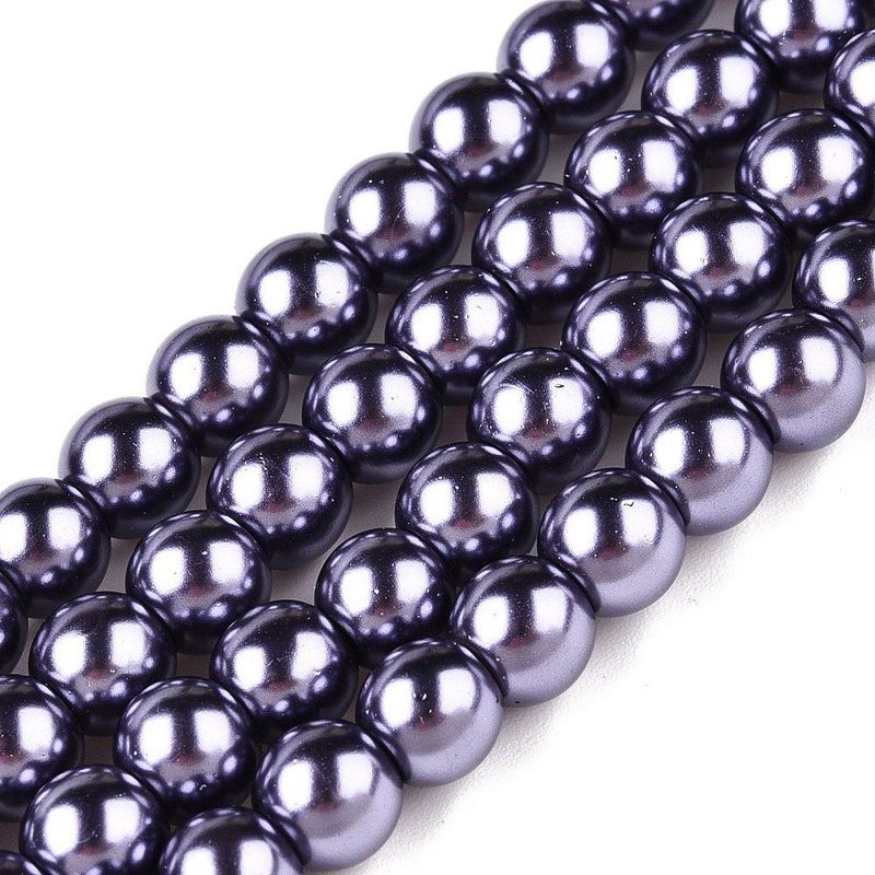 4mm Glass Pearls in Slate Grey 4mm Glass Pearls in Slate Grey