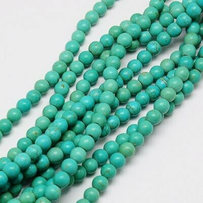 Howlite Beads in Turquoise, 6mm, 1 Strand Howlite Beads in Turquoise, 6mm, 1 Strand