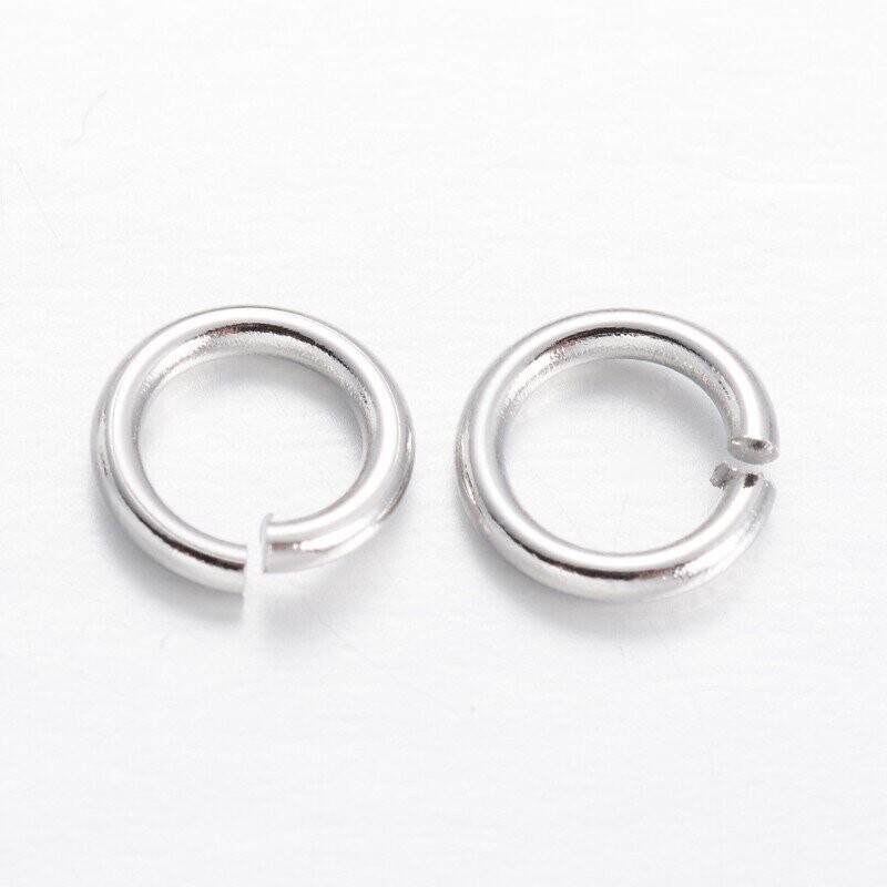 50 x Silver Plated Open Jump Rings, 6mm x 1mm 50 x Silver Plated Open Jump Rings, 6mm x 1mm