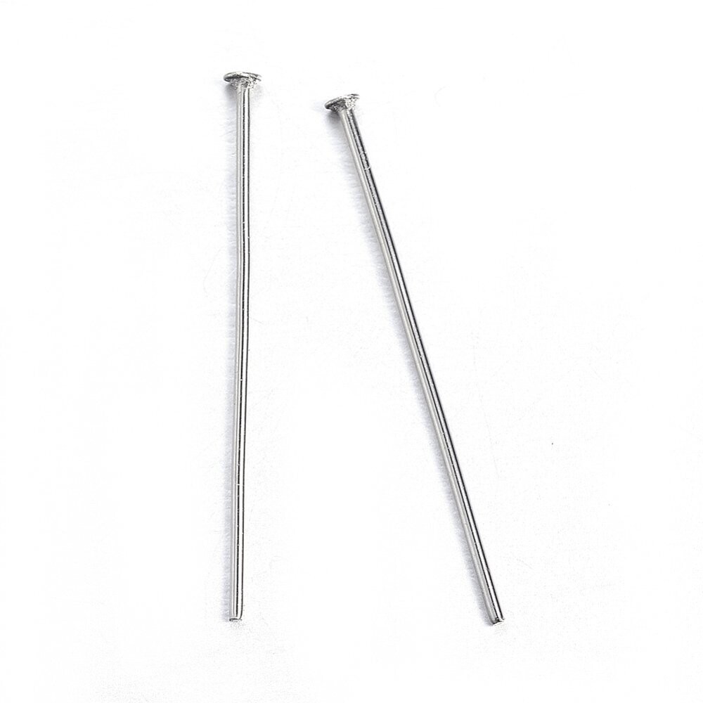 50 x Stainless Steel Head Pins 40mm x 0.6mm