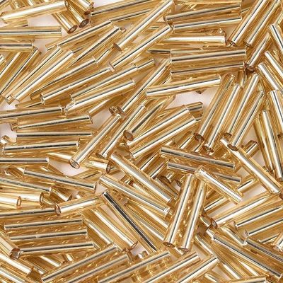 Metallic Gold Glass Bugle Beads, 15mm Metallic Gold Glass Bugle Beads, 15mm
