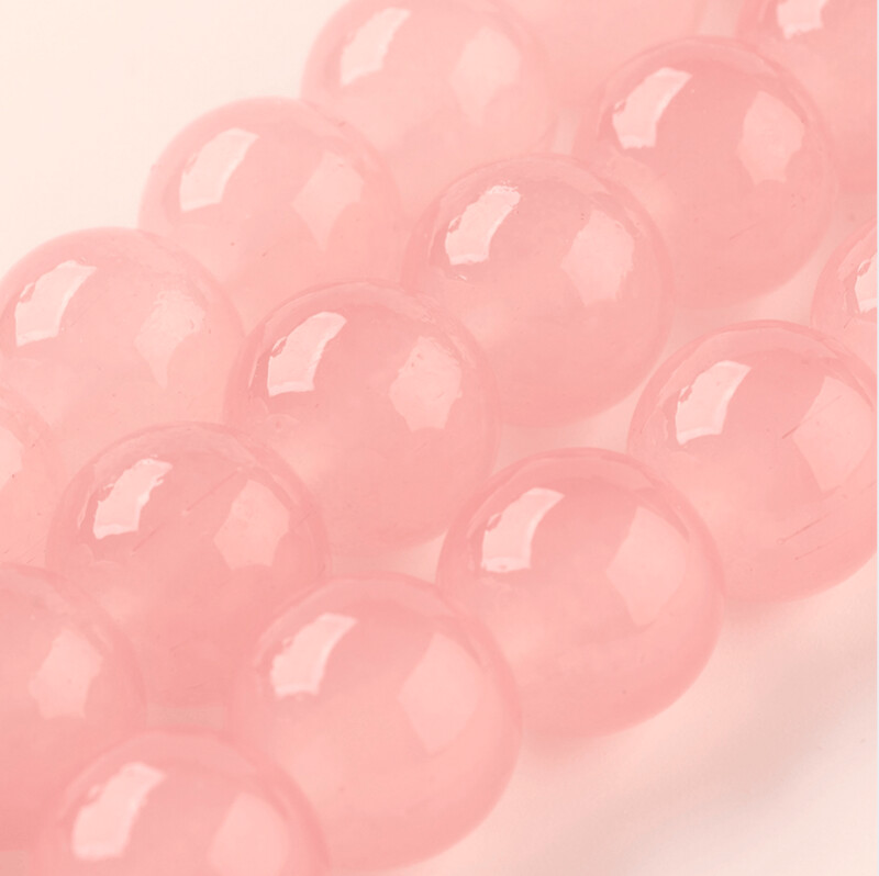 Glass Beads, Imitation Jade in Salmon Pink, 6mm, 1 Strand