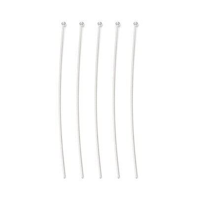 50 x Silver Plated BALL Head Pins 60mm x 0.7mm