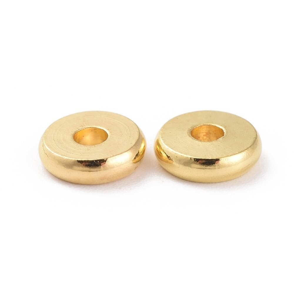 50 X Gold Plated Thicker Spacer Discs, 6x1.5mm