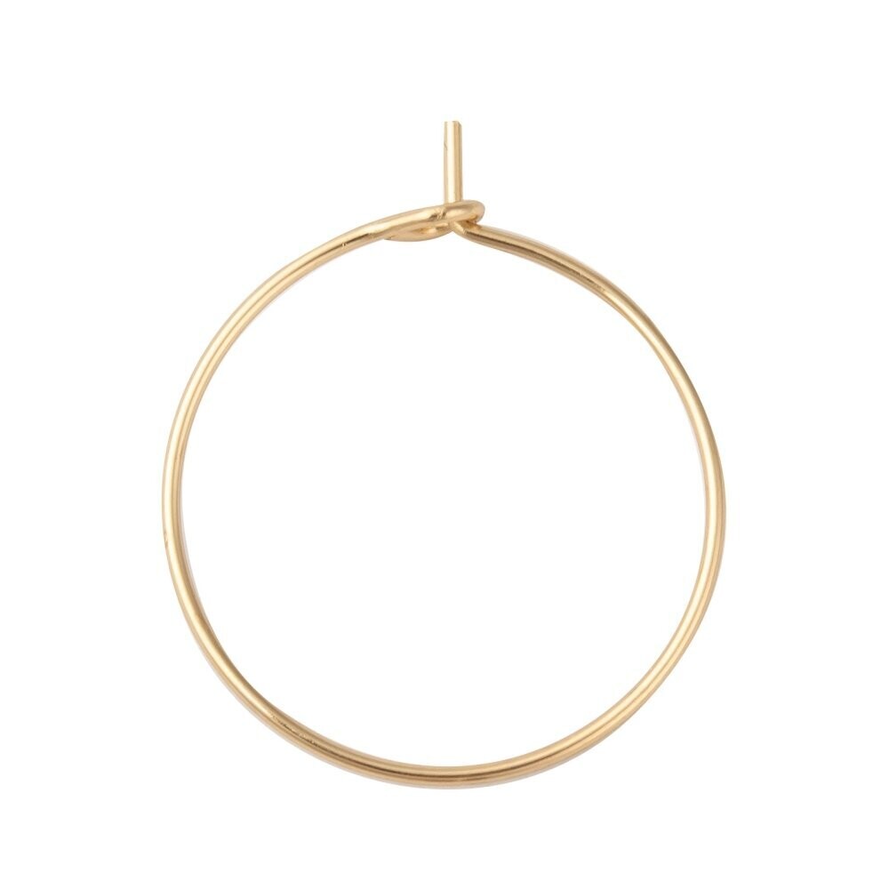 10 x Stainless Steel Gold Wine Glass Charm Hoops, 20mm