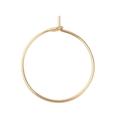 10 x Stainless Steel Gold Wine Glass Charm Hoops, 20mm