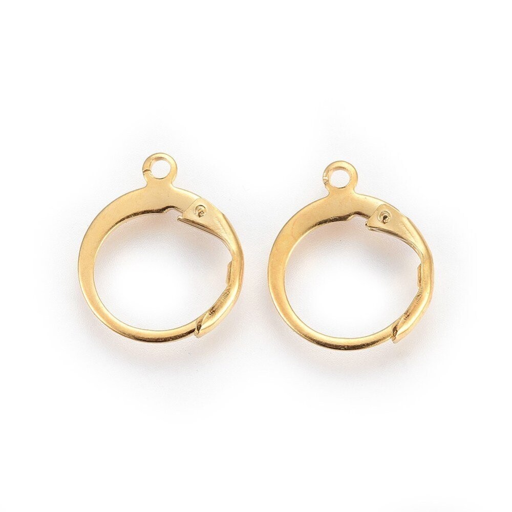 10 x Real 24K Gold Plated, Stainless Steel Leverback Earring Findings, 14x12mm 10 x Real 24K Gold Plated, Stainless Steel Leverback Earring Findings, 14x12mm