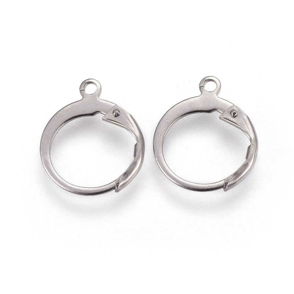 10 x Stainless Steel Leverback Earring Findings, 14x12mm 10 x Stainless Steel Leverback Earring Findings, 14x12mm