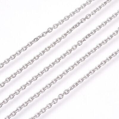 Stainless Steel Cable Chain, 3x2mm, 1 Metre Stainless Steel Cable Chain, 3x2mm, 1 Metre