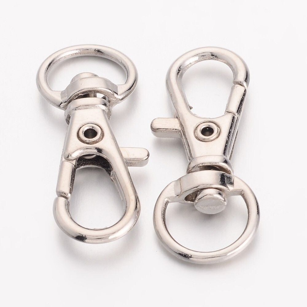 10 x Platinum Plated Lanyard Keyrings, 30mm 10 x Platinum Plated Lanyard Keyrings, 30mm