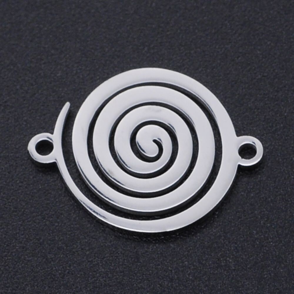 Stainless Steel Spiral Link Connector, 14x18x1mm, Hole 1.4mm Stainless Steel Spiral Link Connector, 14x18x1mm, Hole 1.4mm