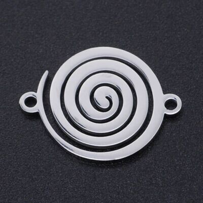 Stainless Steel Spiral Link Connector, 14x18x1mm, Hole 1.4mm Stainless Steel Spiral Link Connector, 14x18x1mm, Hole 1.4mm