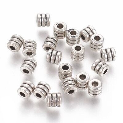 50 x Antique Silver Tubes, 4mm 50 x Antique Silver Tubes, 4mm