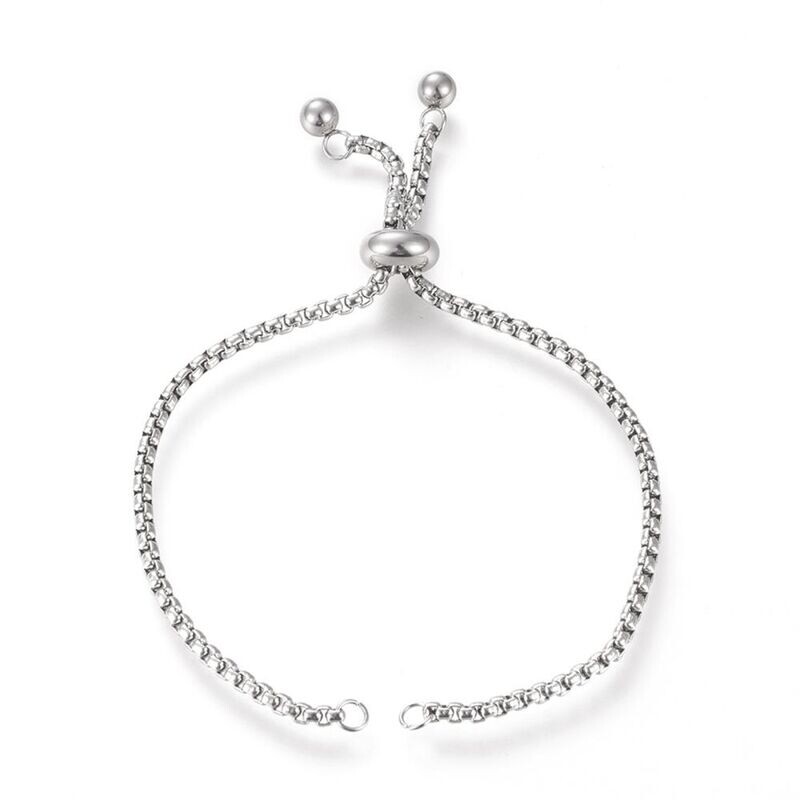 Adjustable Stainless Steel Box Chain Bracelet