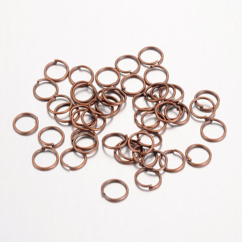 50 x Antique Copper Plated Jump Rings, 6mm x 0.7mm