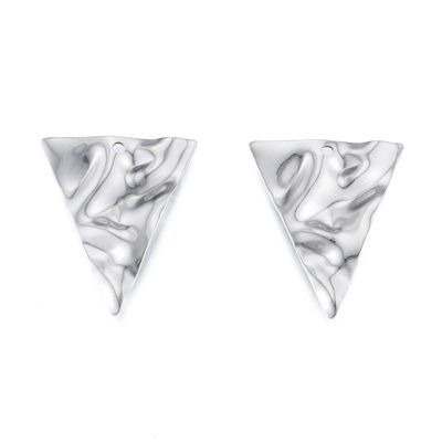 Stainless Steel Wavy Triangle Drop Pendant, 24mm