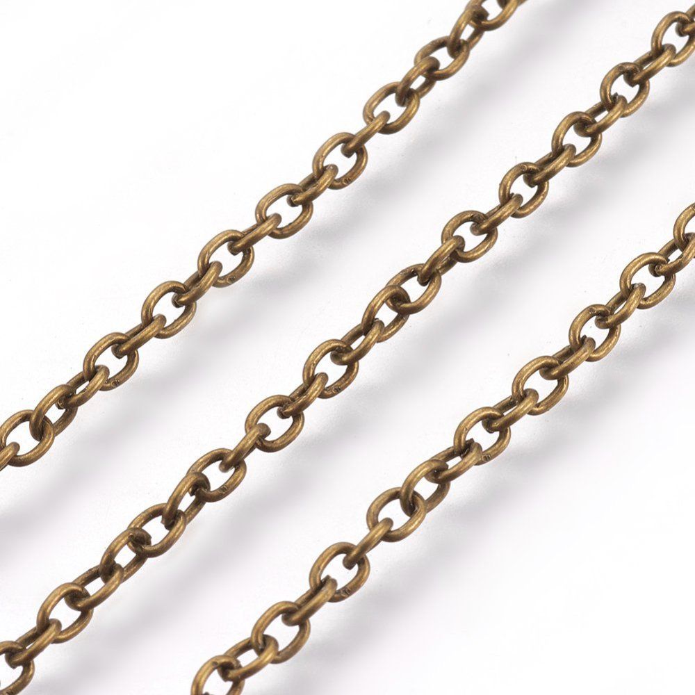 Antique Bronze Plated Cable Chain 3x2mm, sold per 1 metre