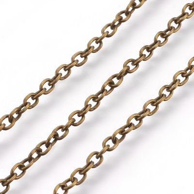 Antique Bronze Plated Cable Chain 3x2mm, sold per 1 metre