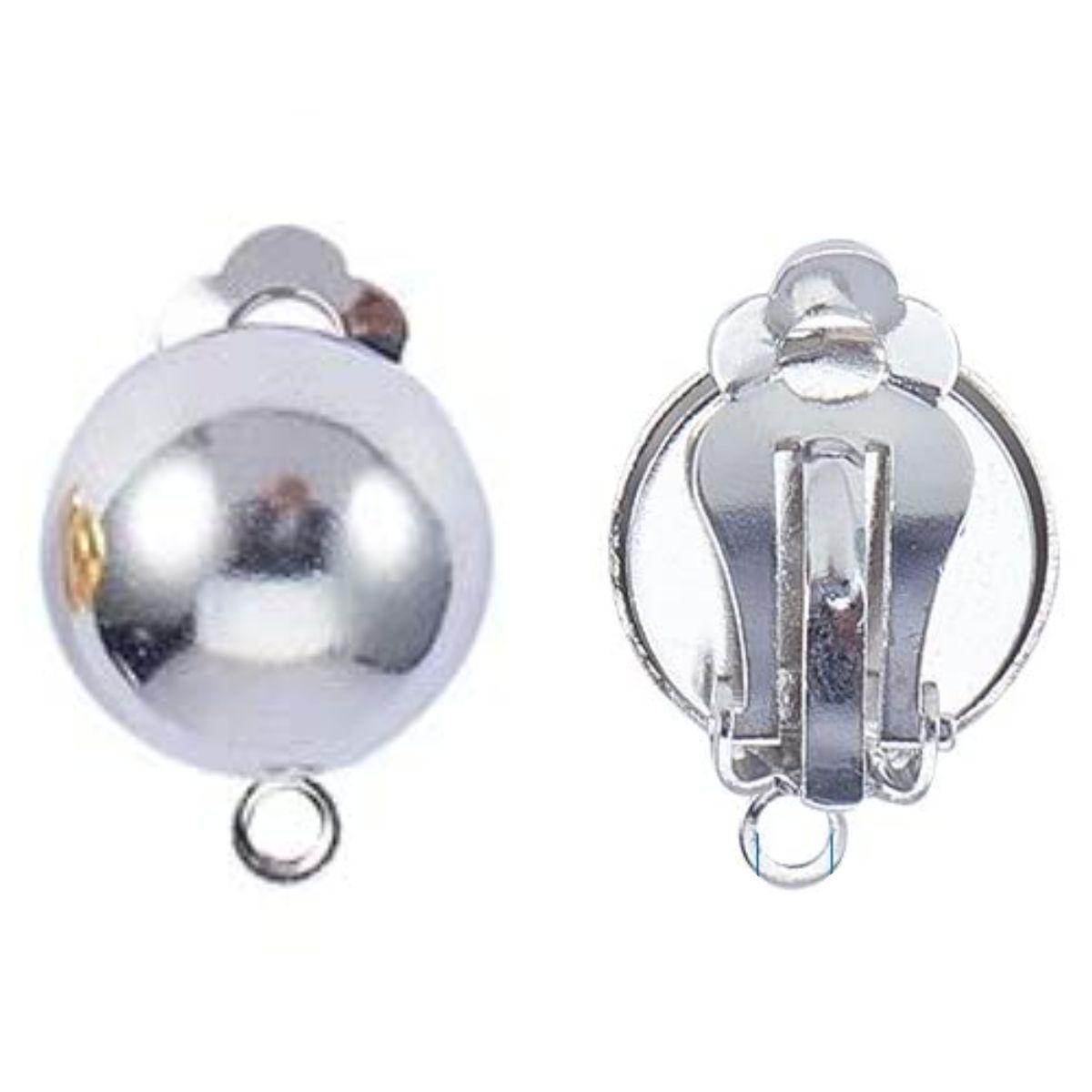 Antique Silver Plated Clip On Earrings with Ball Antique Silver Plated Clip On Earrings with Ball