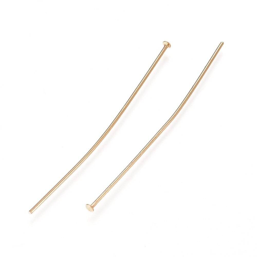 50 x Stainless Steel Gold Head Pins, 50mmx0.6mm