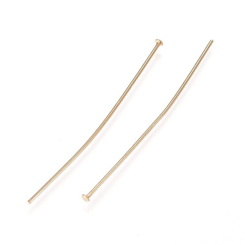 50 x Stainless Steel Gold Head Pins, 50mmx0.6mm