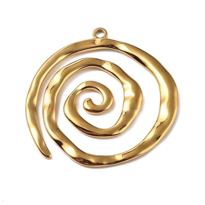 Stainless Steel Gold Spiral Pendant, 42x41x2mm Stainless Steel Gold Spiral Pendant, 42x41x2mm
