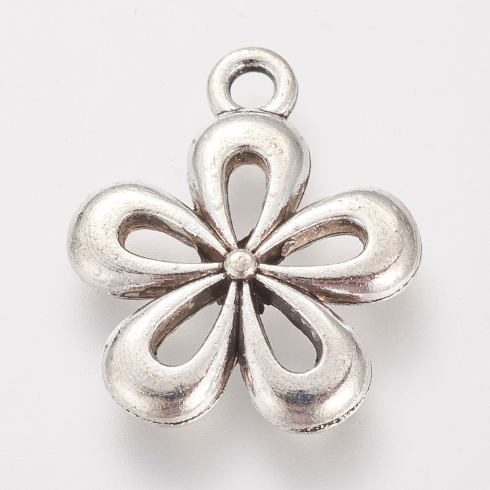 Antique Silver Flower Charm, 18x12x2mm Antique Silver Flower Charm, 18x12x2mm