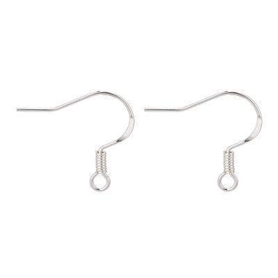 Sterling Silver Ear Hooks, 1 Pair
