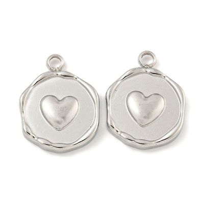 Stainless Steel Heart Charm/Pendant, 16x12x2mm