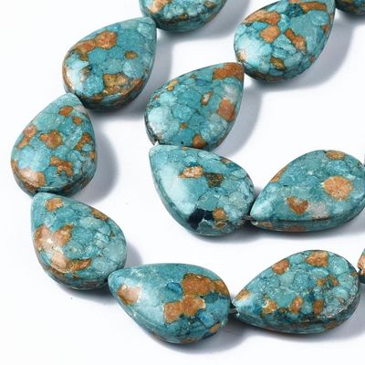 Synthetic Turquoise Teardrop Pendant, 25x17x9mm