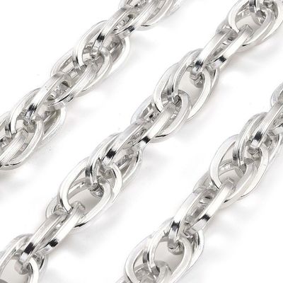 Chunky Aluminium Chain in Silver, 19x12x2mm, 1 Metre