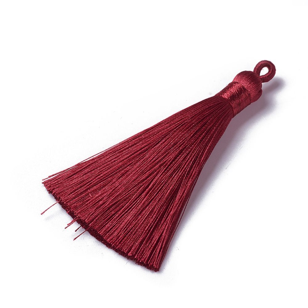 Tassel Pendant in Dark Red, 80mm