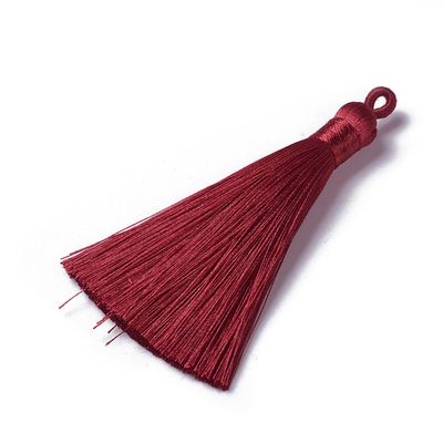 Tassel Pendant in Dark Red, 80mm