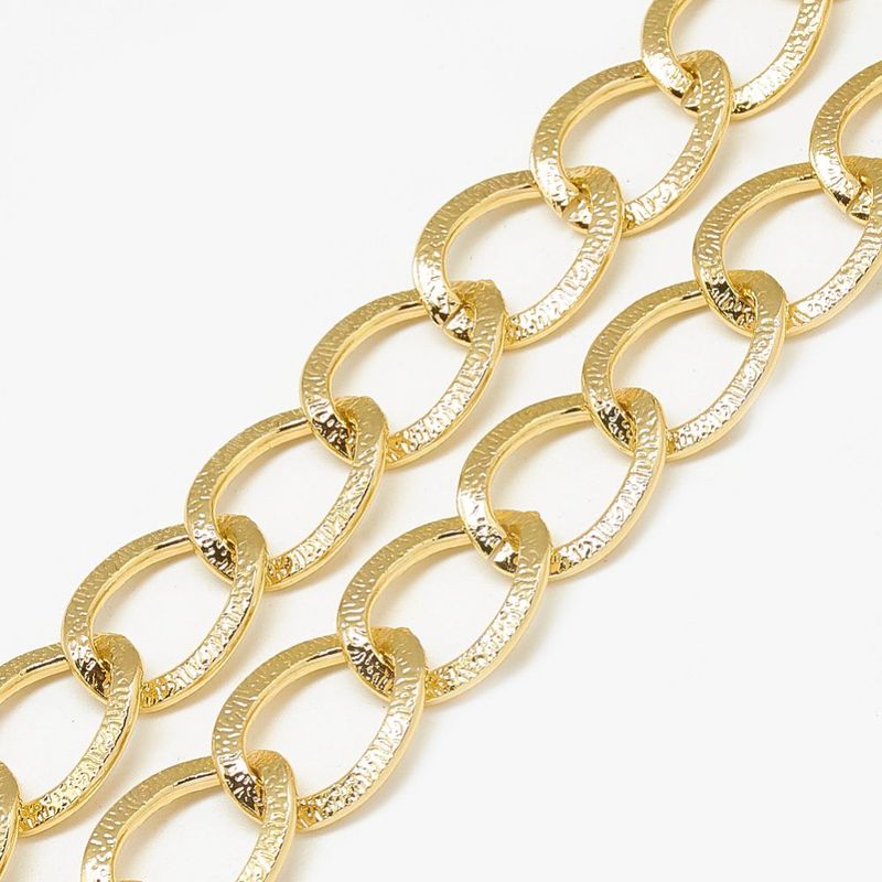 Chunky Aluminium Chain in Light Gold, 19x12x2mm, 1 Metre