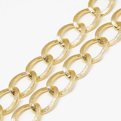 Chunky Aluminium Chain in Light Gold, 19x12x2mm, 1 Metre
