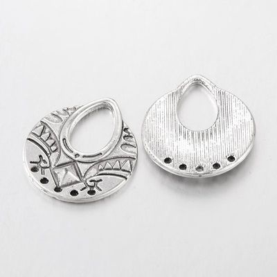 Antique Silver Boho Pendant/Connector, 25x22mm
